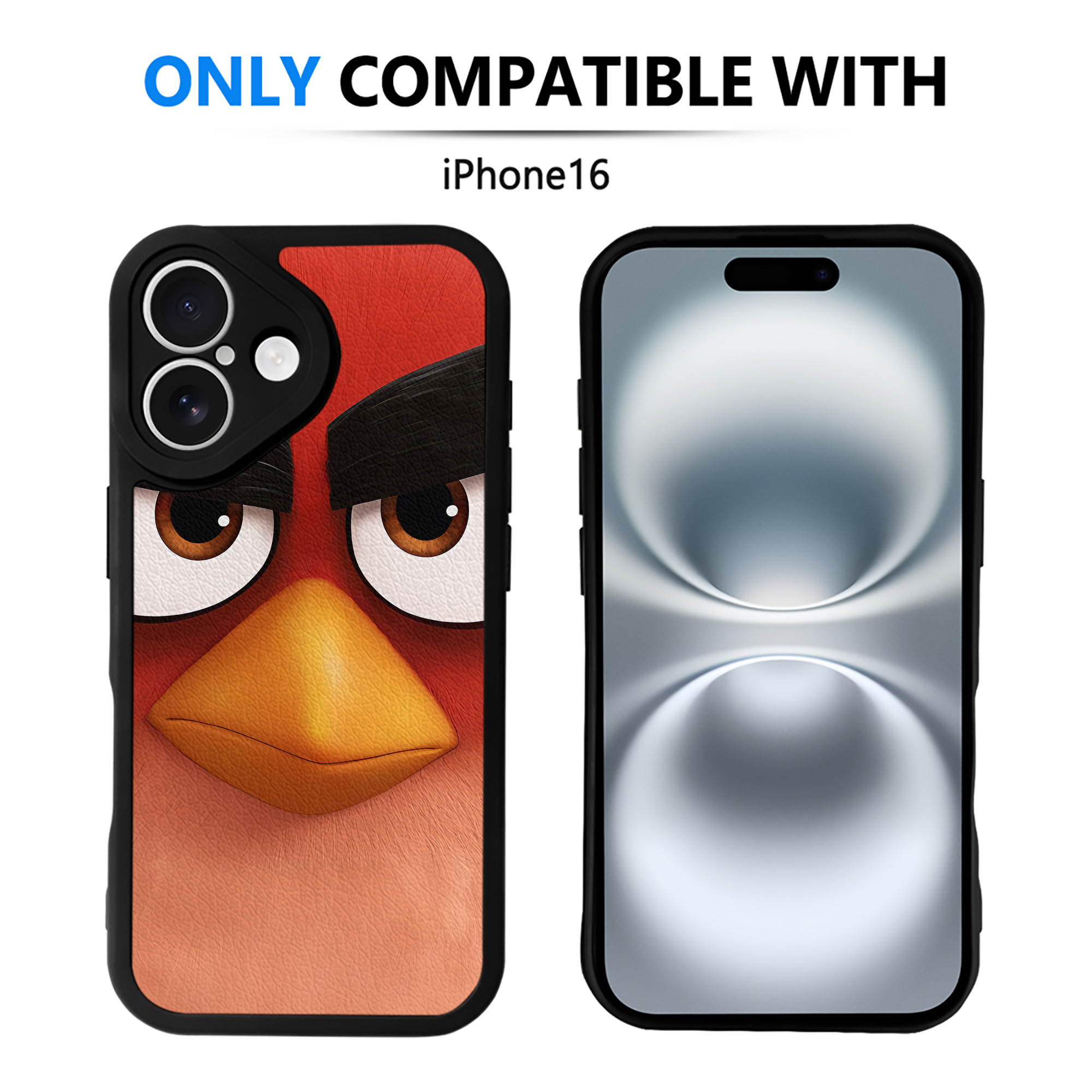 （画像用） Angry Birds アングリーバード 【iPhone 16シリーズ対応】シリコンスマホケース（レザー調） 材質：シリコン